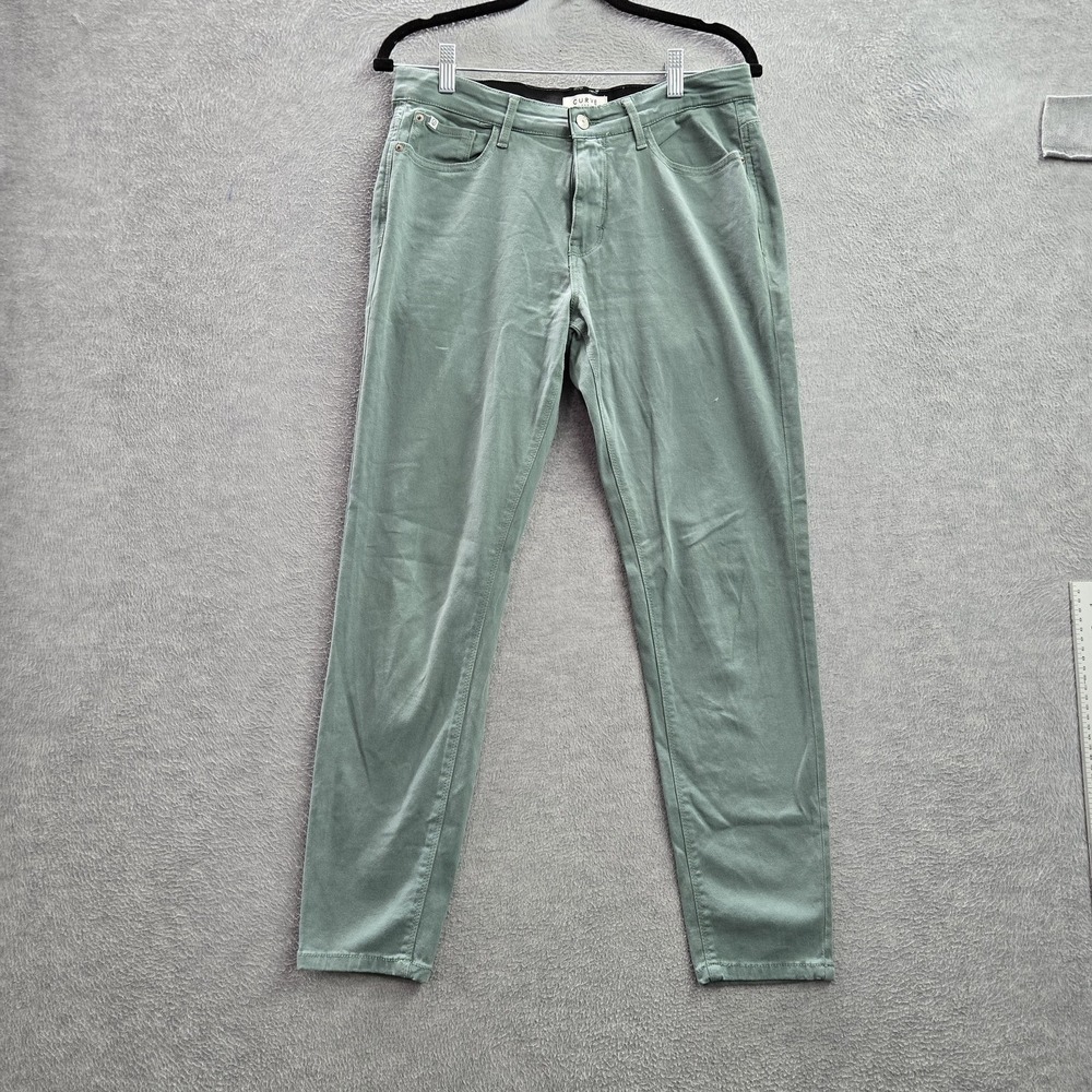 Curve Appeal Women Pants 30 Green Chino Skinny 28" Inseam